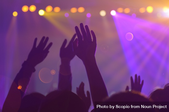 Silhouette of people raising hands at a concert by Scopio from <a href="https://thenounproject.com/photo/silhouette-of-people-raising-hands-at-a-concert-5pypO4/" target="_blank" title="Silhouette of people raising hands at a concert Photo">Noun Project</a> (CC BY-NC-ND 2.0)